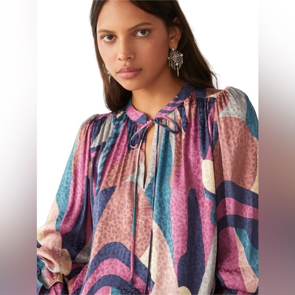 ba&sh Win Tie Puff Sleeve Blouse NWT - Picture 5 of 12